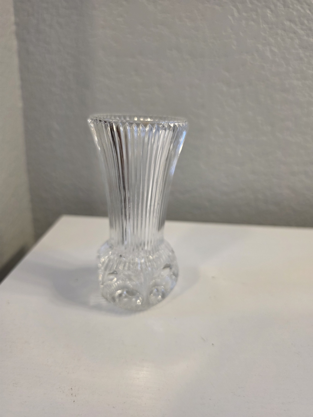 Vintage Fostoria Melissa Ribbed Lead Crystal Bud Vase